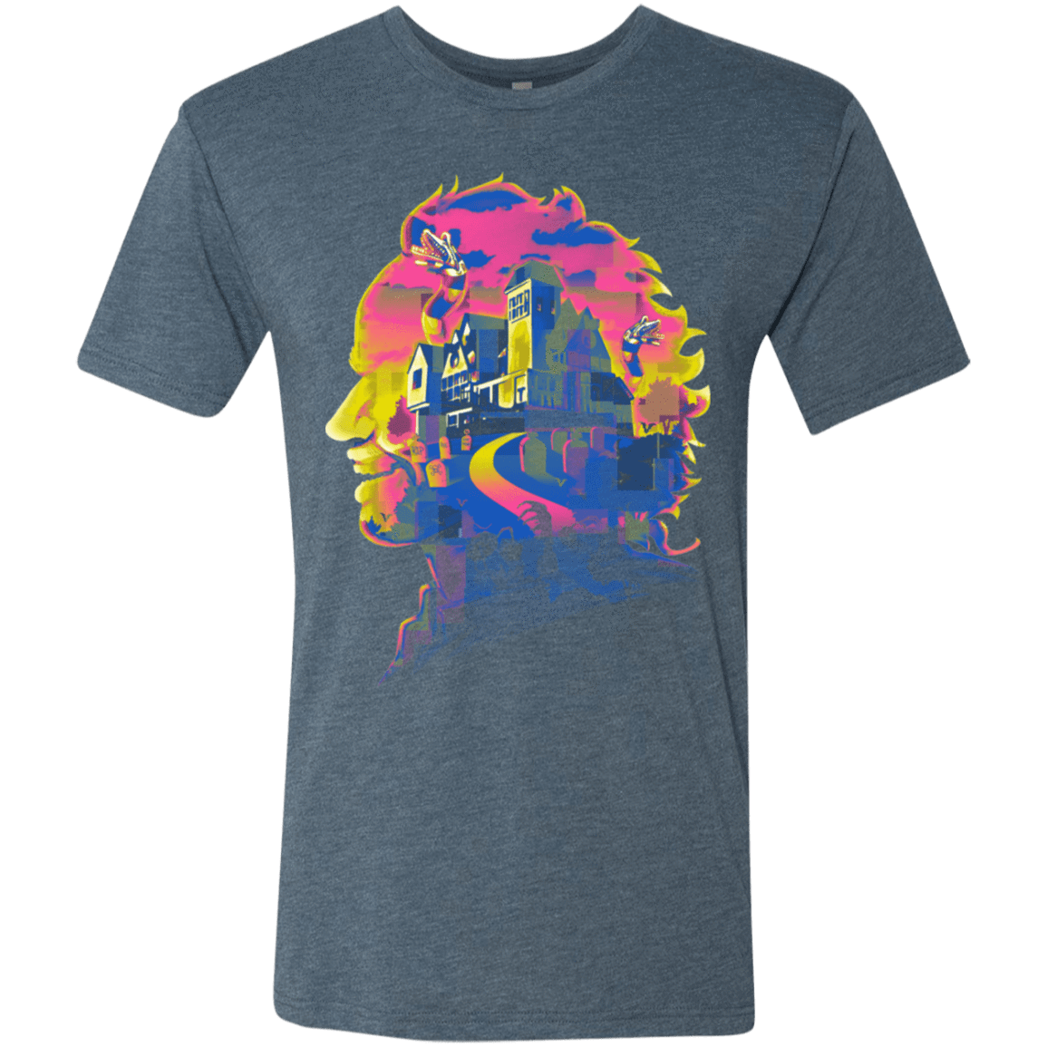 T-Shirts Indigo / S Beetlejuice Silhouette Men's Triblend T-Shirt