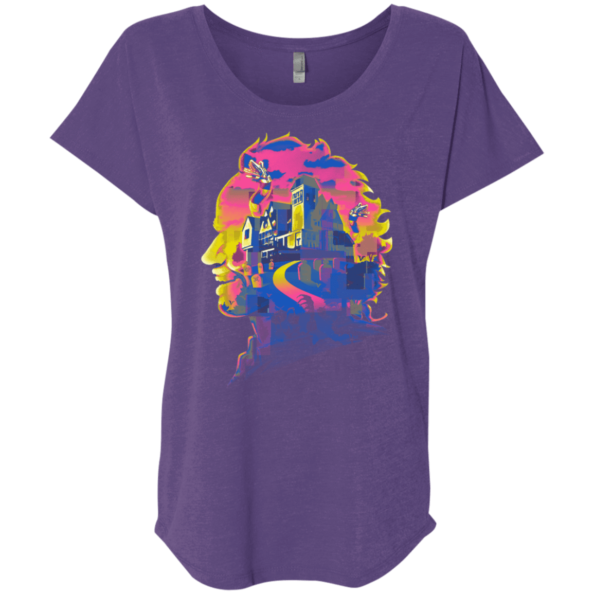 T-Shirts Purple Rush / X-Small Beetlejuice Silhouette Triblend Dolman Sleeve