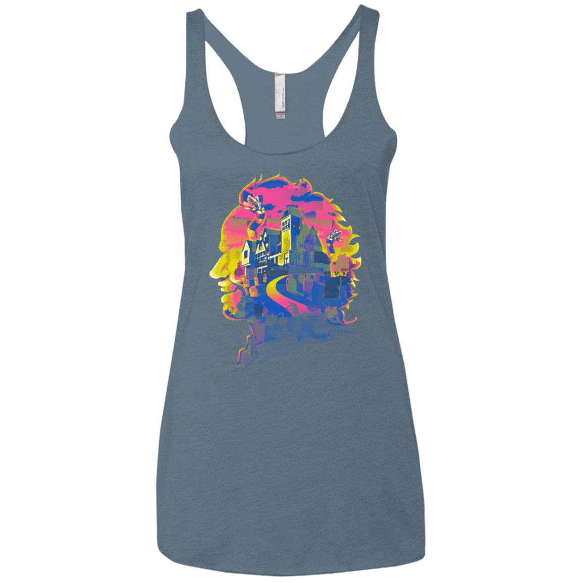 T-Shirts Indigo / X-Small Beetlejuice Silhouette Women's Triblend Racerback Tank