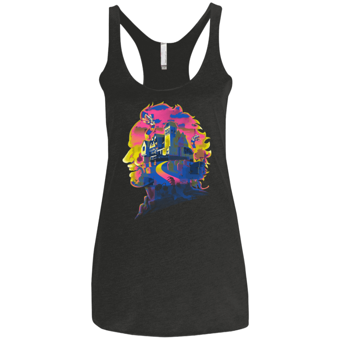 T-Shirts Vintage Black / X-Small Beetlejuice Silhouette Women's Triblend Racerback Tank