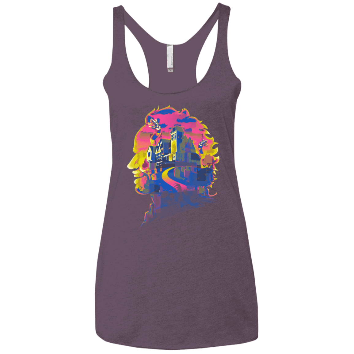 T-Shirts Vintage Purple / X-Small Beetlejuice Silhouette Women's Triblend Racerback Tank