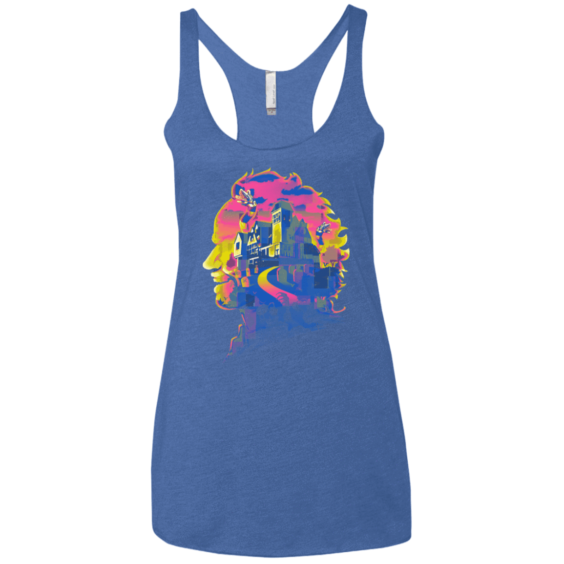 T-Shirts Vintage Royal / X-Small Beetlejuice Silhouette Women's Triblend Racerback Tank