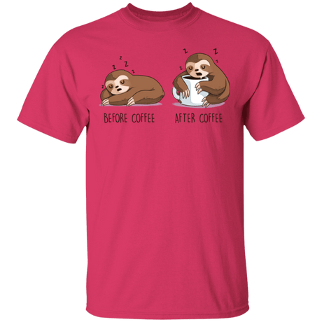 T-Shirts Heliconia / S Before After Coffee Sloth T-Shirt
