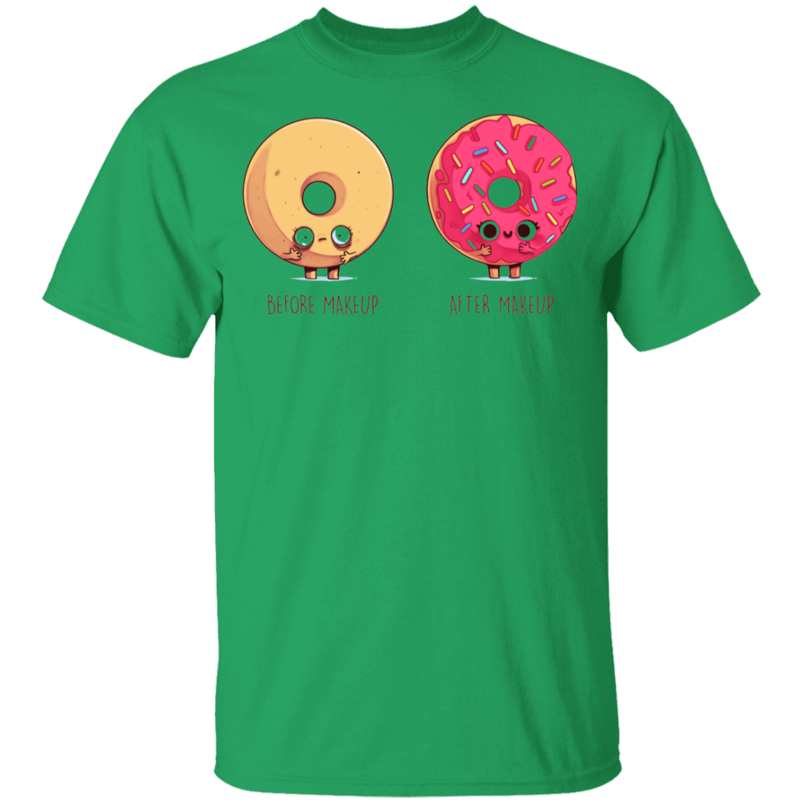 T-Shirts Irish Green / YXS Before After Makeup Donut Youth T-Shirt
