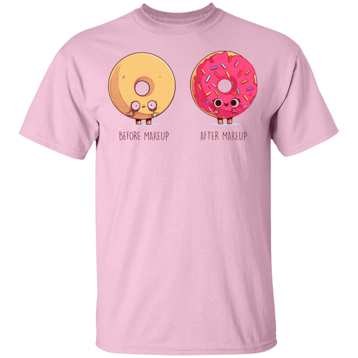 T-Shirts Light Pink / YXS Before After Makeup Donut Youth T-Shirt