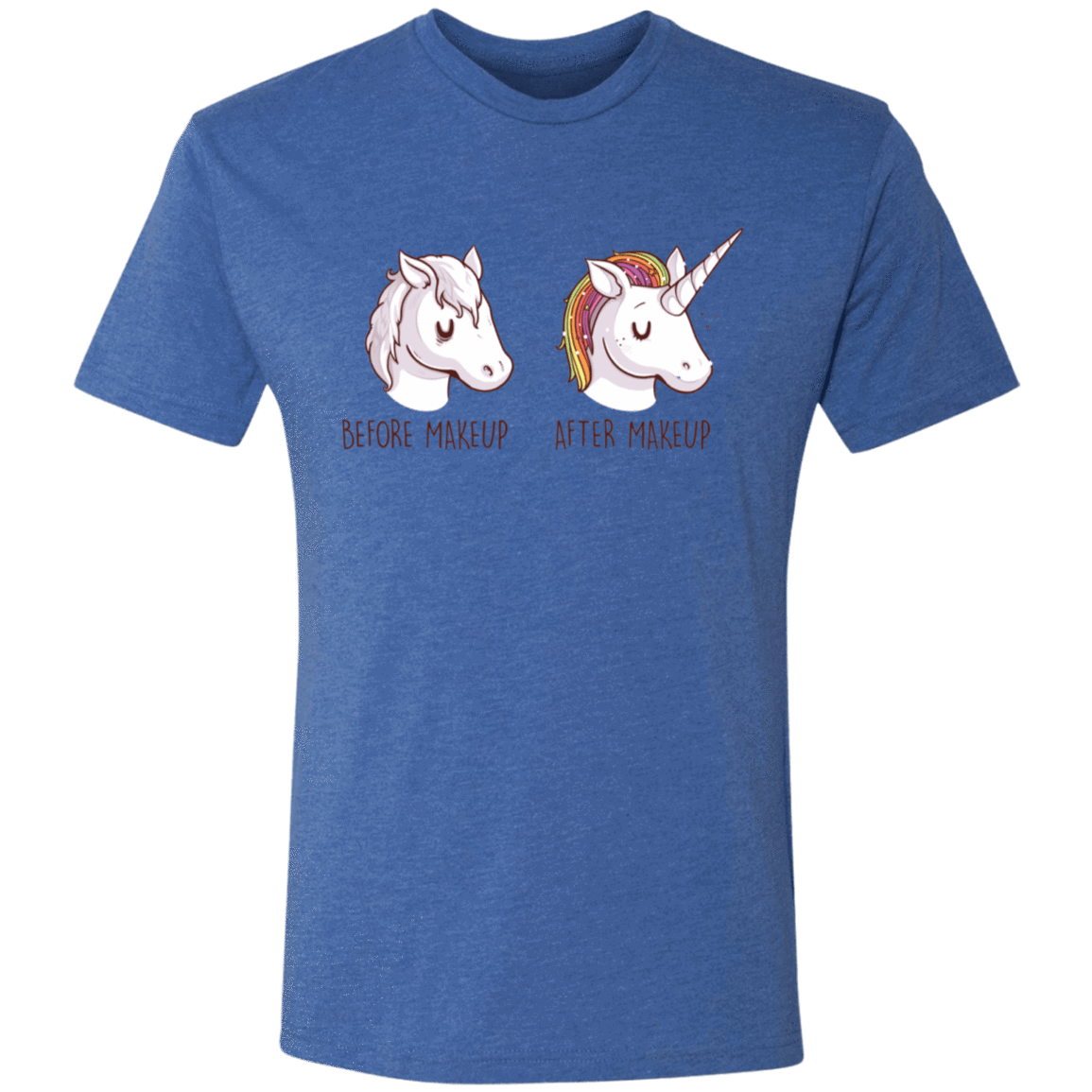 T-Shirts Vintage Royal / S Before After Makeup Unicorn Men's Triblend T-Shirt