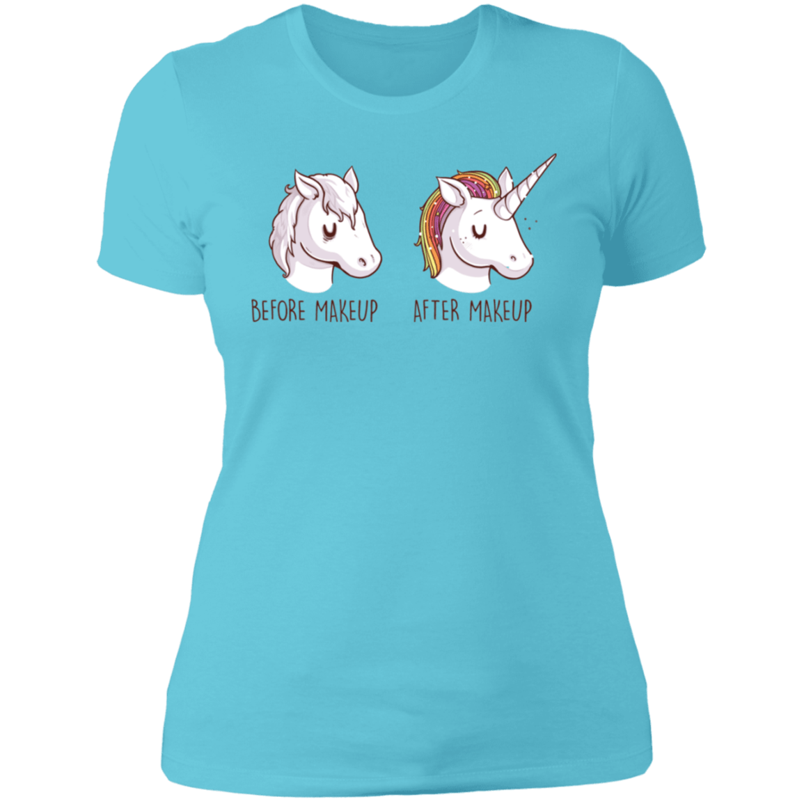 T-Shirts Cancun / S Before After Makeup Unicorn Women's Premium T-Shirt