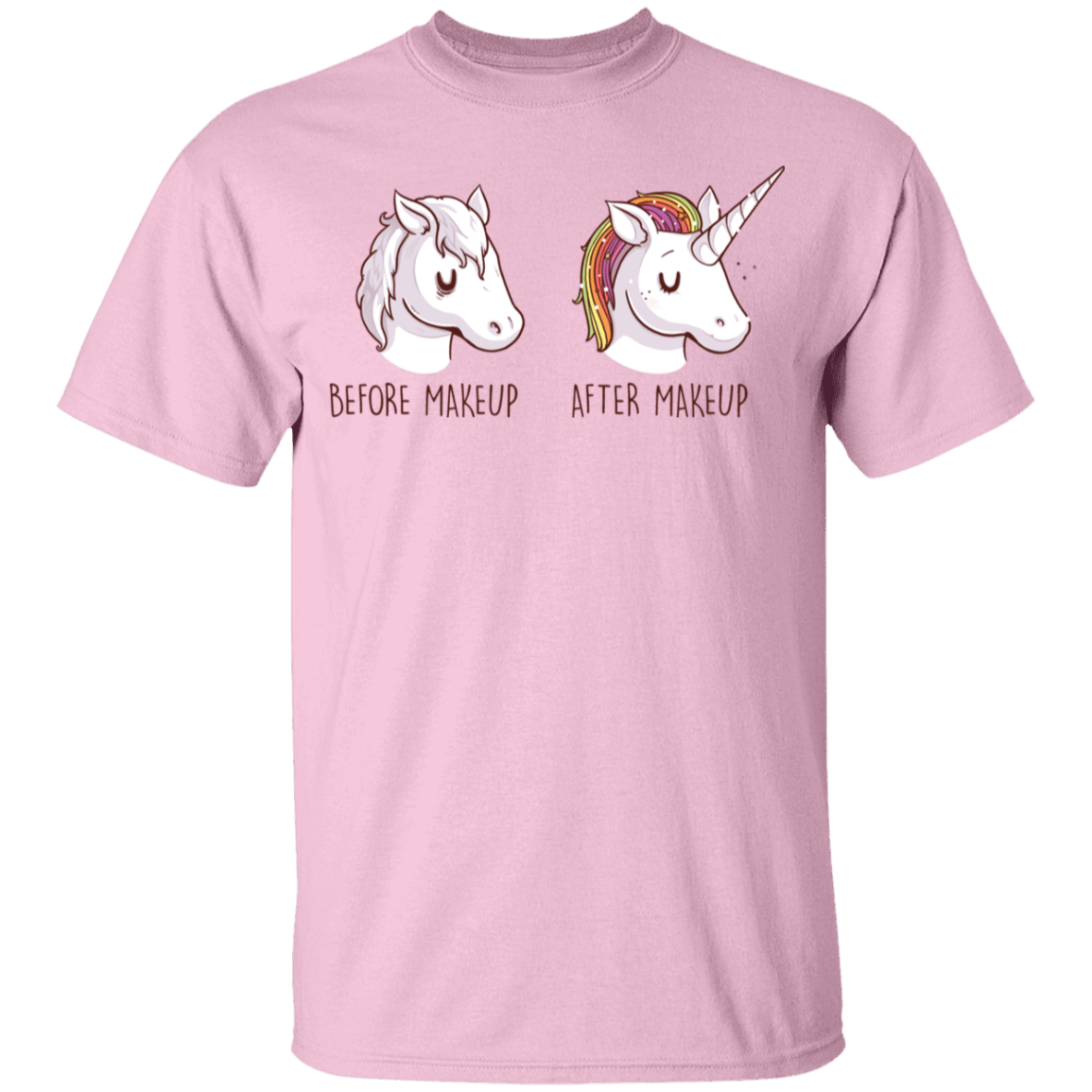 T-Shirts Light Pink / YXS Before After Makeup Unicorn Youth T-Shirt
