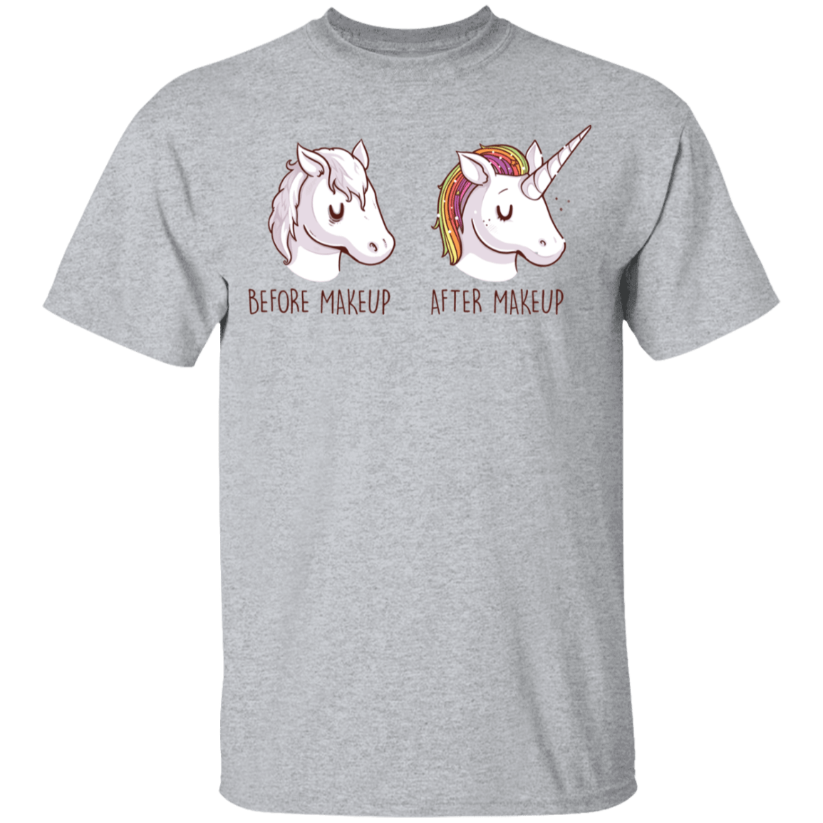 T-Shirts Sport Grey / YXS Before After Makeup Unicorn Youth T-Shirt