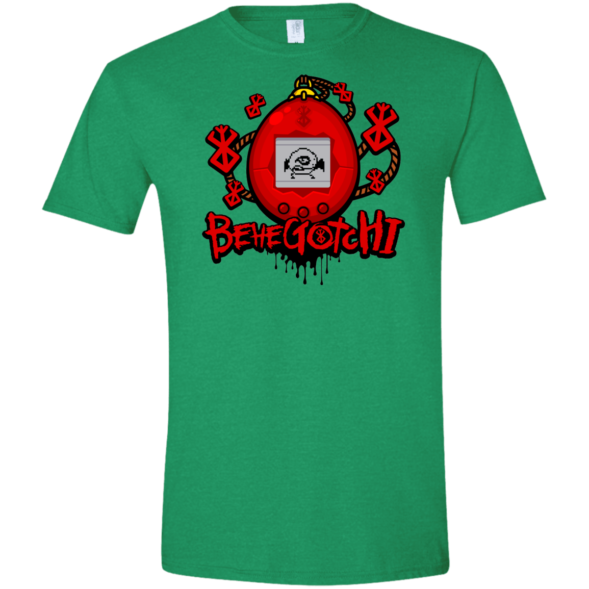 T-Shirts Heather Irish Green / S BeheGotchi Men's Semi-Fitted Softstyle