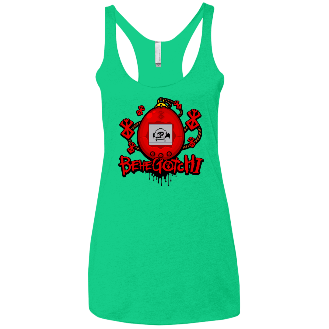 T-Shirts Envy / X-Small BeheGotchi Women's Triblend Racerback Tank