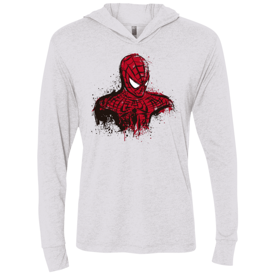 T-Shirts Heather White / X-Small Behind The Mask Triblend Long Sleeve Hoodie Tee