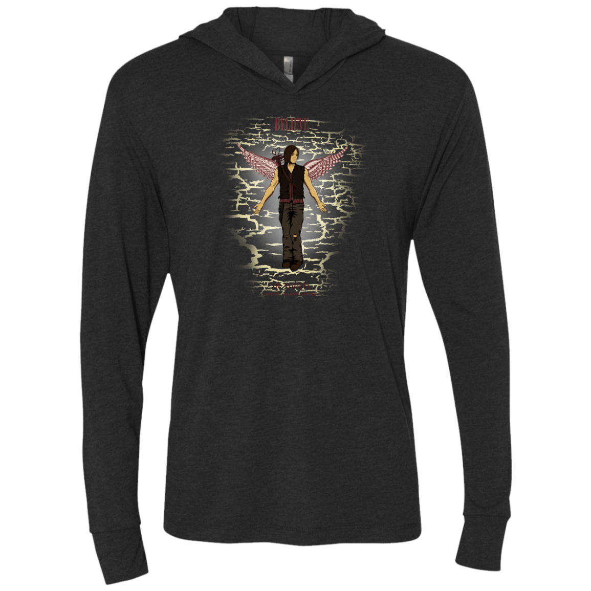 T-Shirts Vintage Black / X-Small Believe in Daryl Triblend Long Sleeve Hoodie Tee