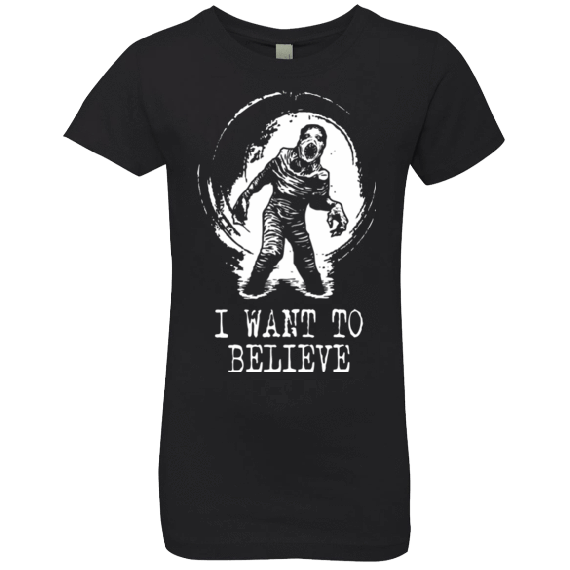 T-Shirts Black / YXS Believe in Flukeman Girls Premium T-Shirt