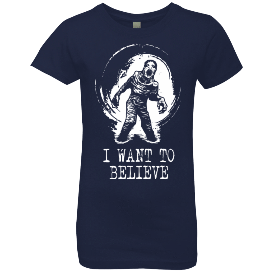 T-Shirts Midnight Navy / YXS Believe in Flukeman Girls Premium T-Shirt