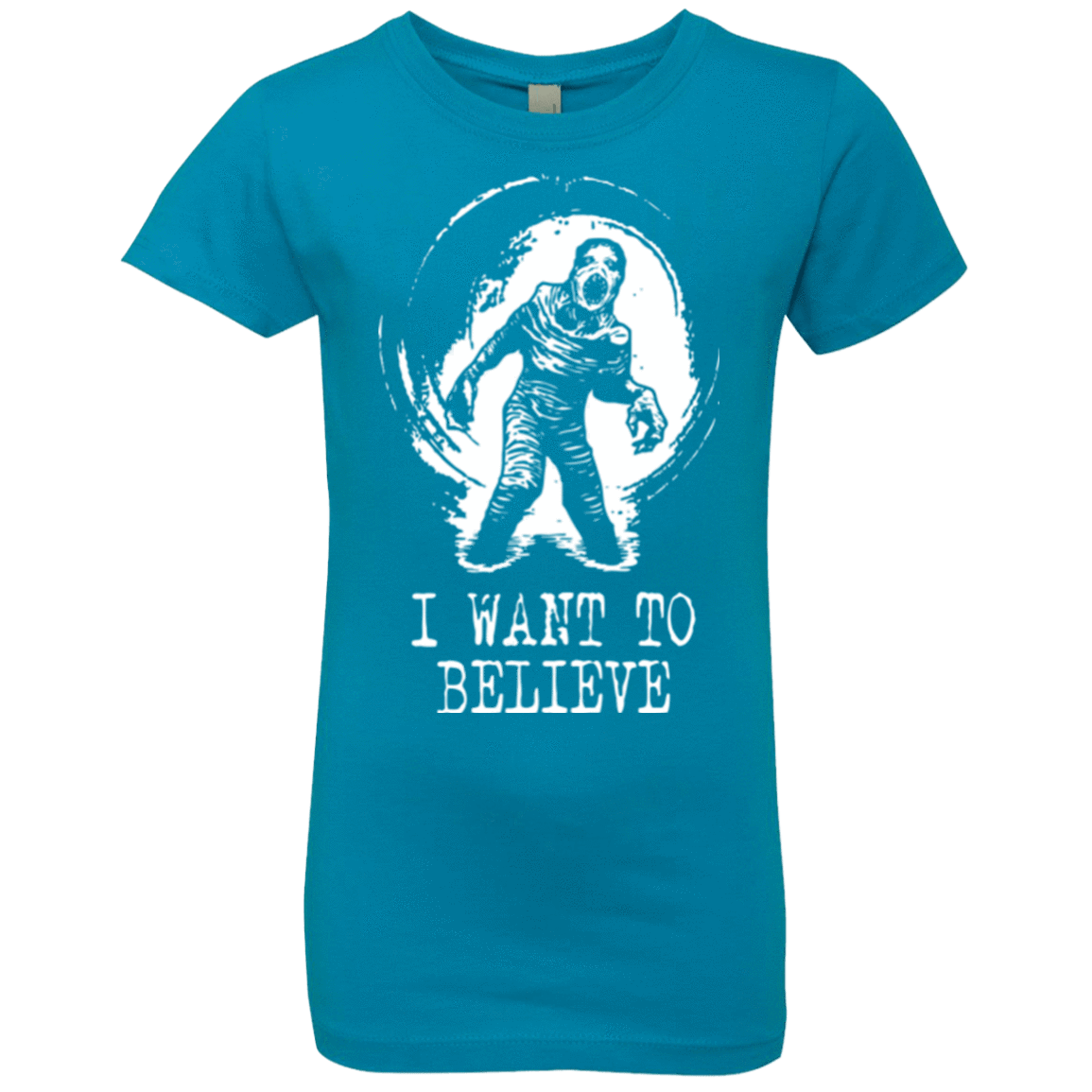 T-Shirts Turquoise / YXS Believe in Flukeman Girls Premium T-Shirt