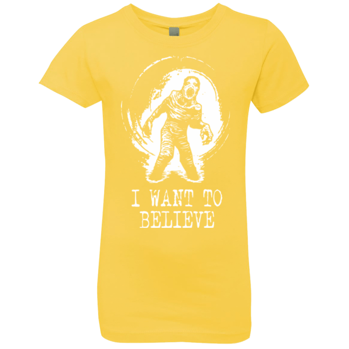T-Shirts Vibrant Yellow / YXS Believe in Flukeman Girls Premium T-Shirt