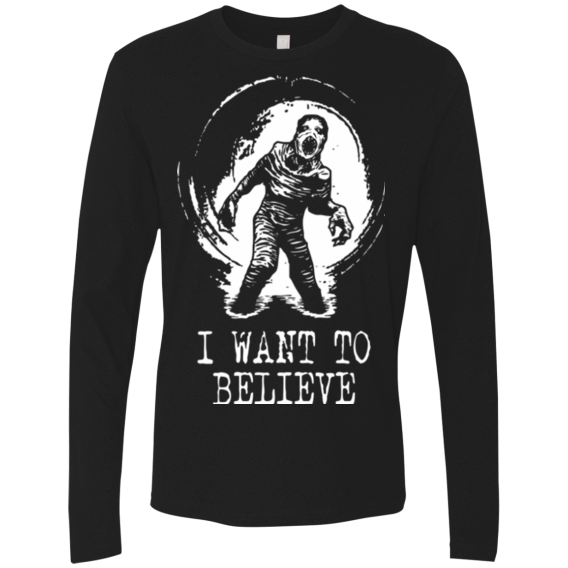 T-Shirts Black / Small Believe in Flukeman Men's Premium Long Sleeve