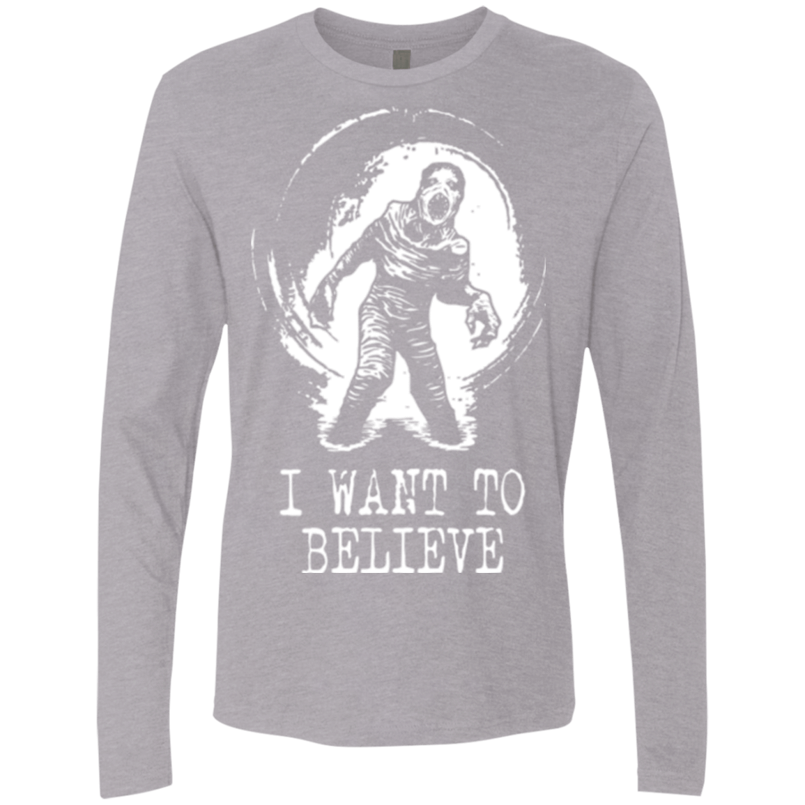 T-Shirts Heather Grey / Small Believe in Flukeman Men's Premium Long Sleeve
