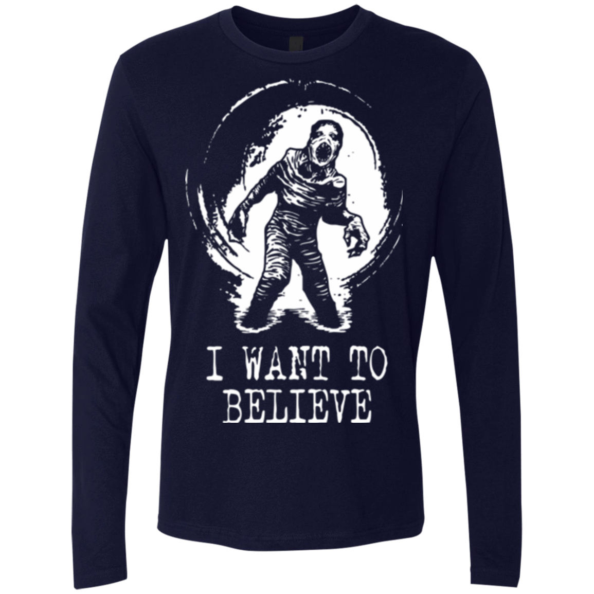 T-Shirts Midnight Navy / Small Believe in Flukeman Men's Premium Long Sleeve