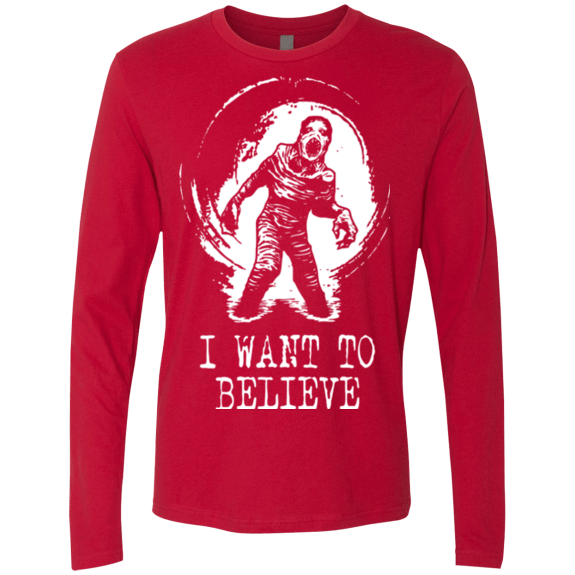 T-Shirts Red / Small Believe in Flukeman Men's Premium Long Sleeve