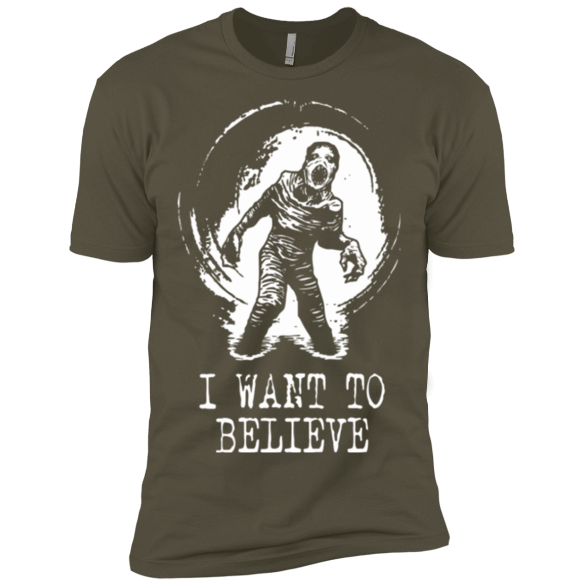 T-Shirts Military Green / X-Small Believe in Flukeman Men's Premium T-Shirt