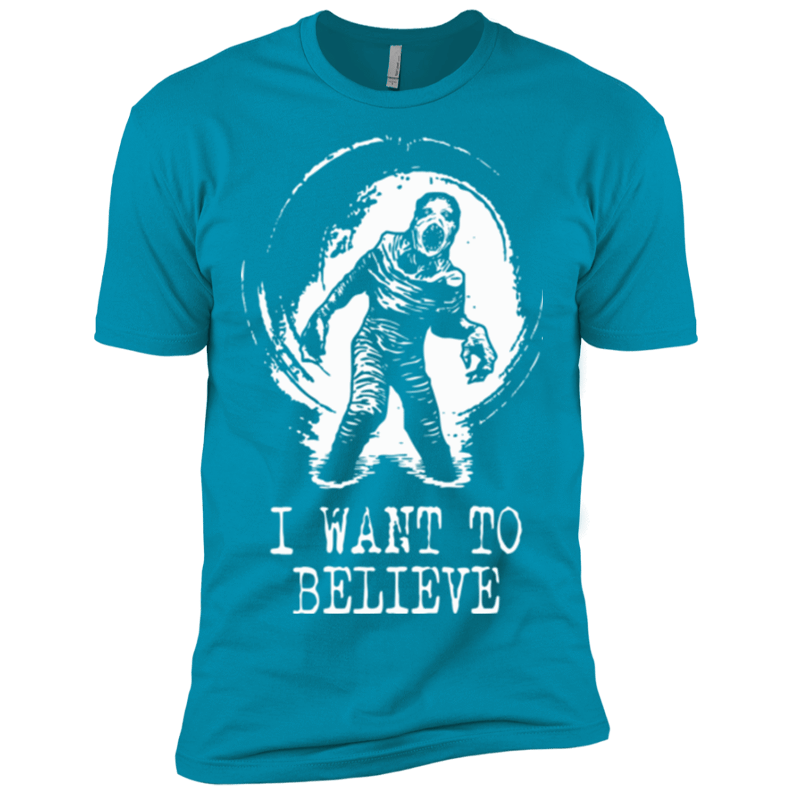 T-Shirts Turquoise / X-Small Believe in Flukeman Men's Premium T-Shirt