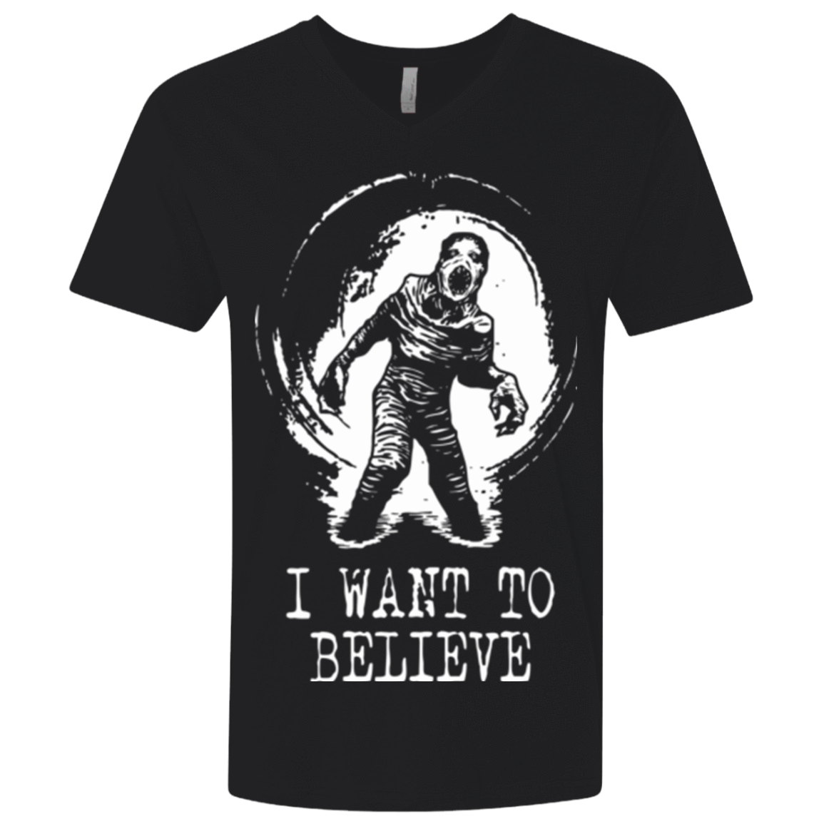 T-Shirts Black / X-Small Believe in Flukeman Men's Premium V-Neck