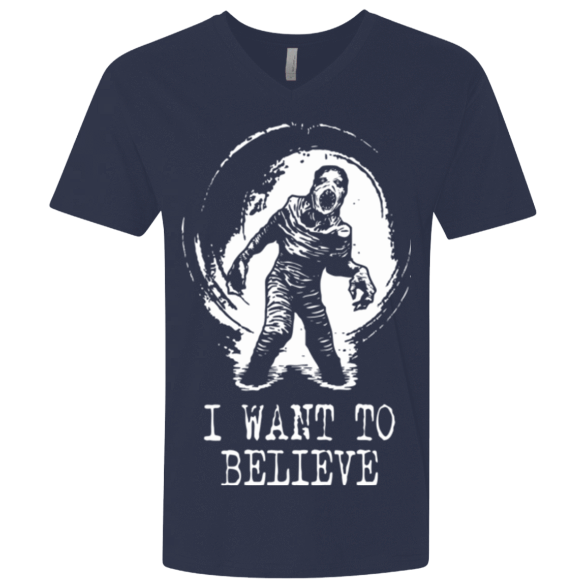 T-Shirts Midnight Navy / X-Small Believe in Flukeman Men's Premium V-Neck