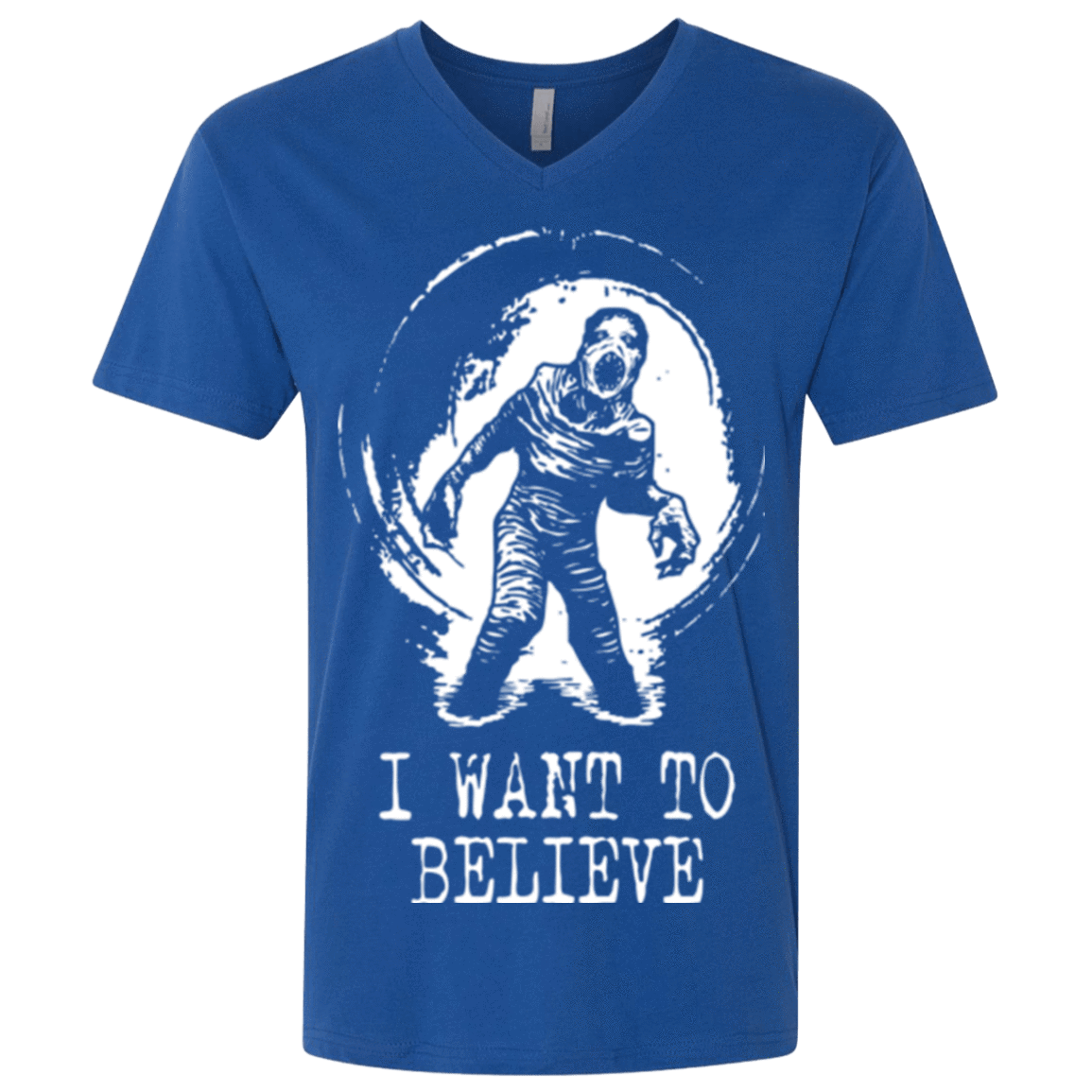 T-Shirts Royal / X-Small Believe in Flukeman Men's Premium V-Neck