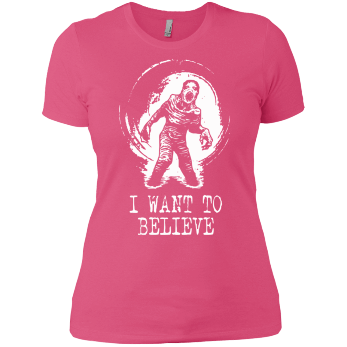 T-Shirts Hot Pink / X-Small Believe in Flukeman Women's Premium T-Shirt