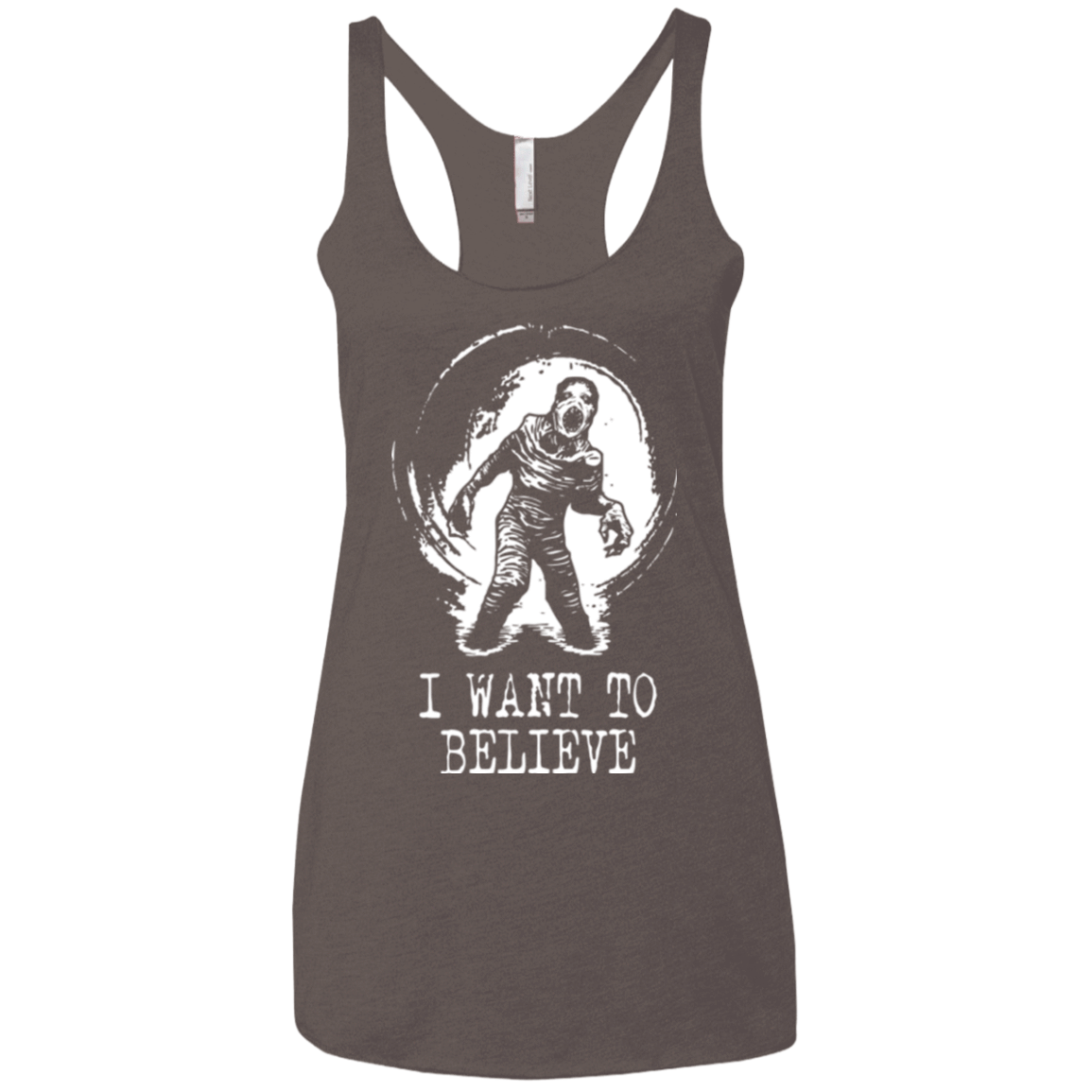 T-Shirts Macchiato / X-Small Believe in Flukeman Women's Triblend Racerback Tank