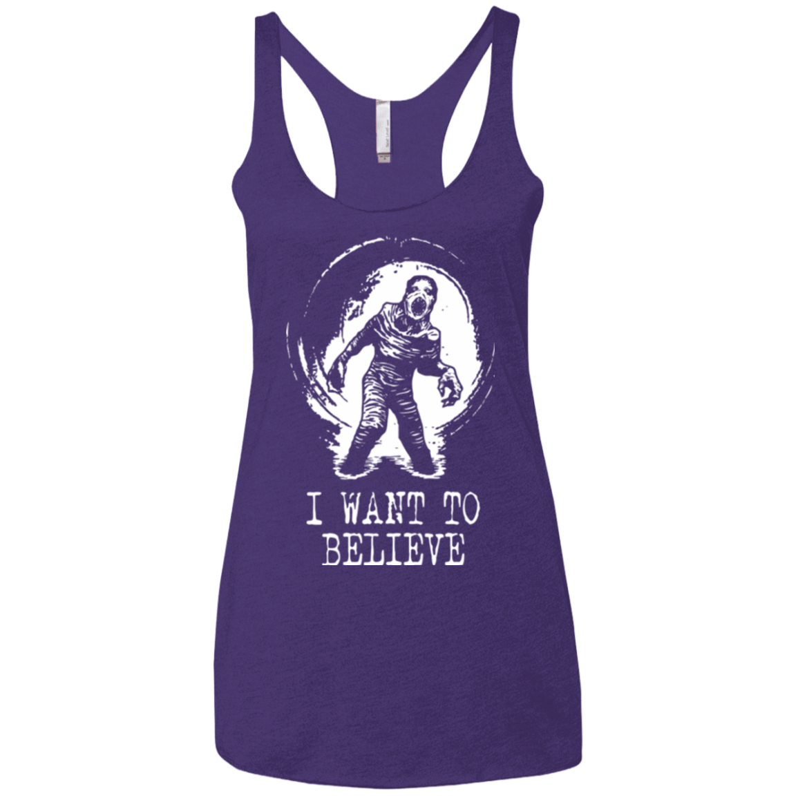 T-Shirts Purple / X-Small Believe in Flukeman Women's Triblend Racerback Tank