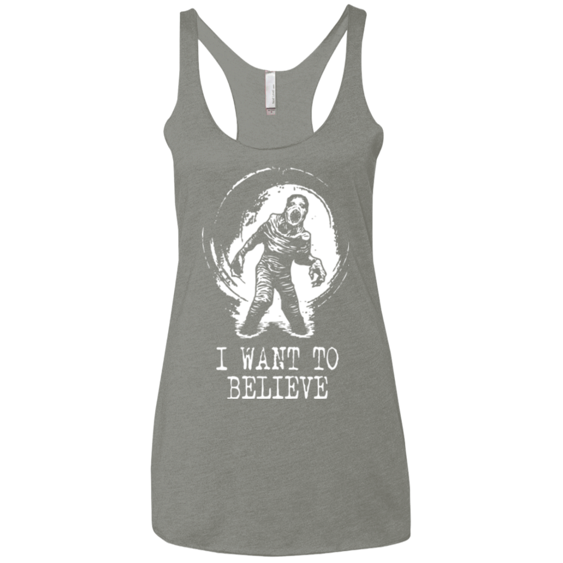 T-Shirts Venetian Grey / X-Small Believe in Flukeman Women's Triblend Racerback Tank