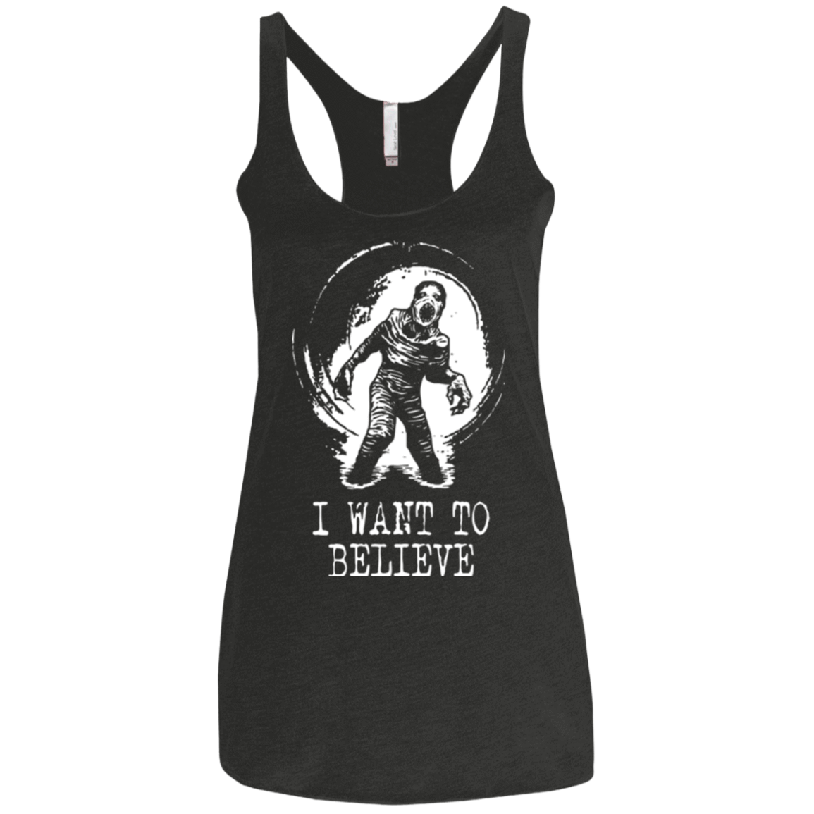 T-Shirts Vintage Black / X-Small Believe in Flukeman Women's Triblend Racerback Tank