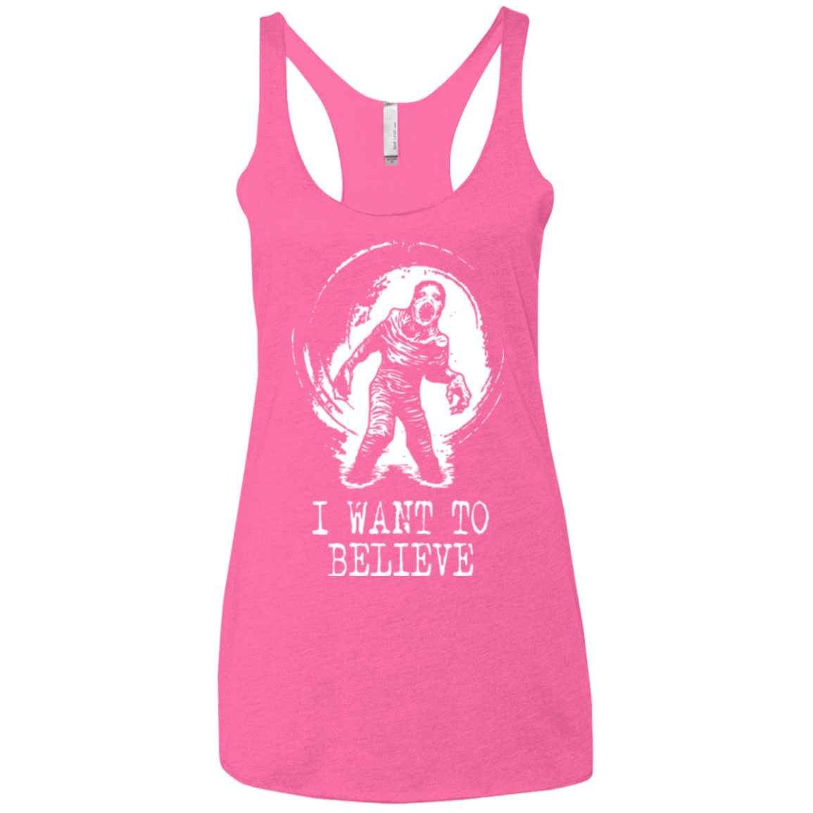 T-Shirts Vintage Pink / X-Small Believe in Flukeman Women's Triblend Racerback Tank