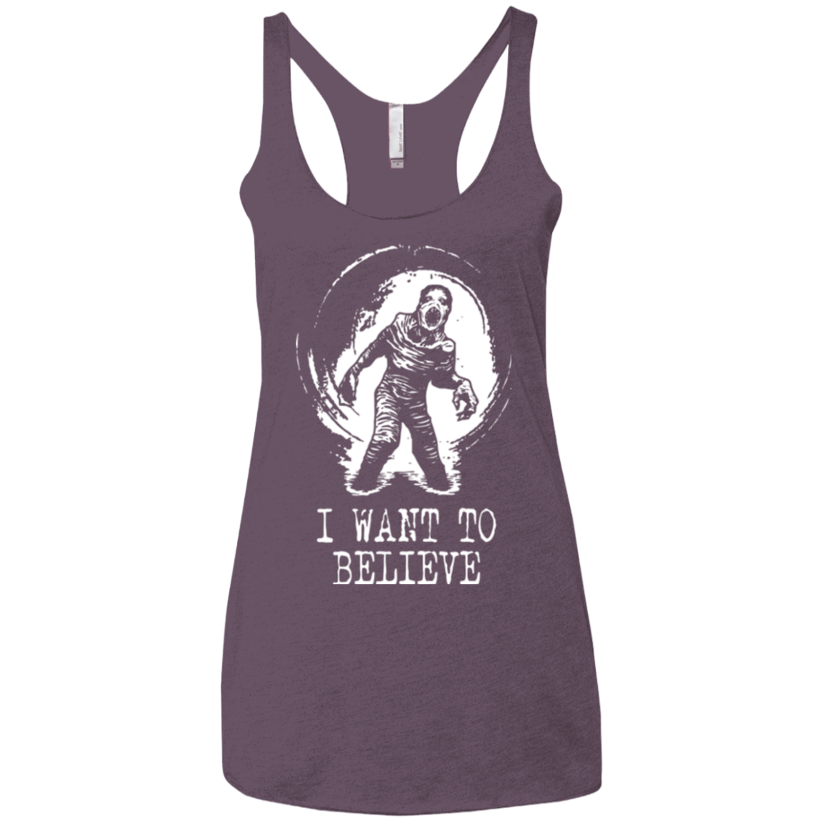 T-Shirts Vintage Purple / X-Small Believe in Flukeman Women's Triblend Racerback Tank