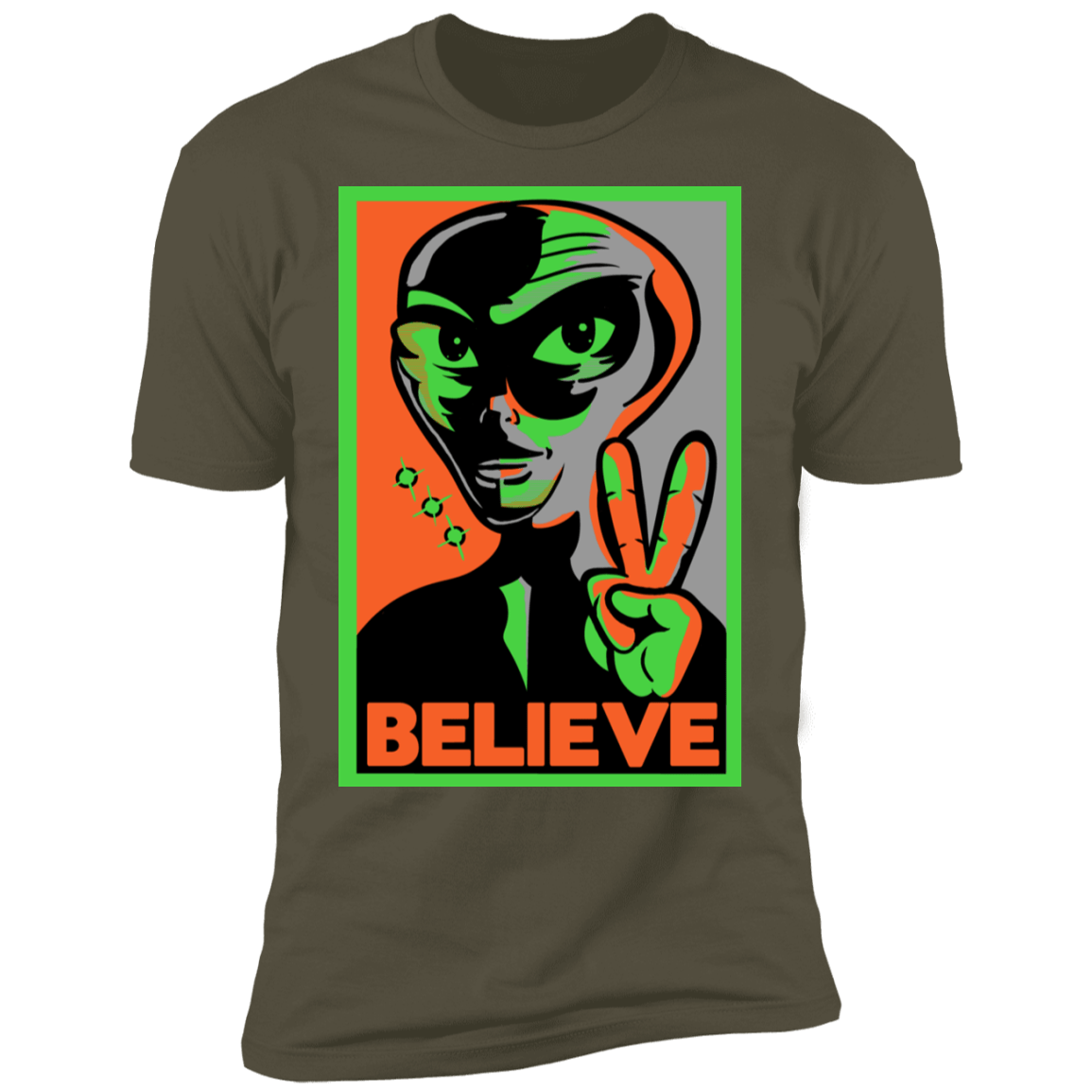 T-Shirts Military Green / S Believe Men's Premium T-Shirt