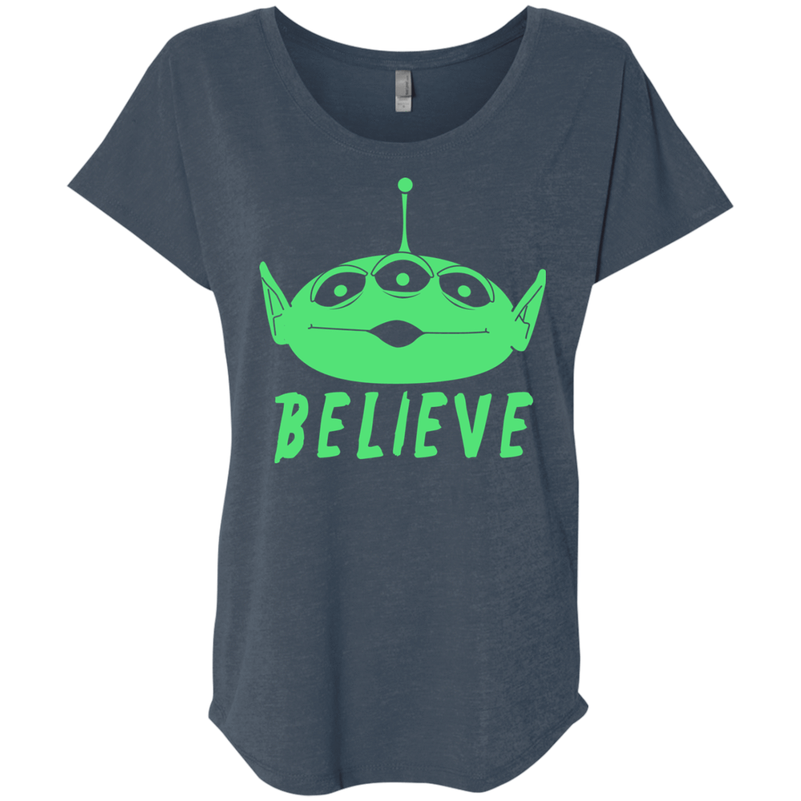 T-Shirts Indigo / X-Small Believe Triblend Dolman Sleeve