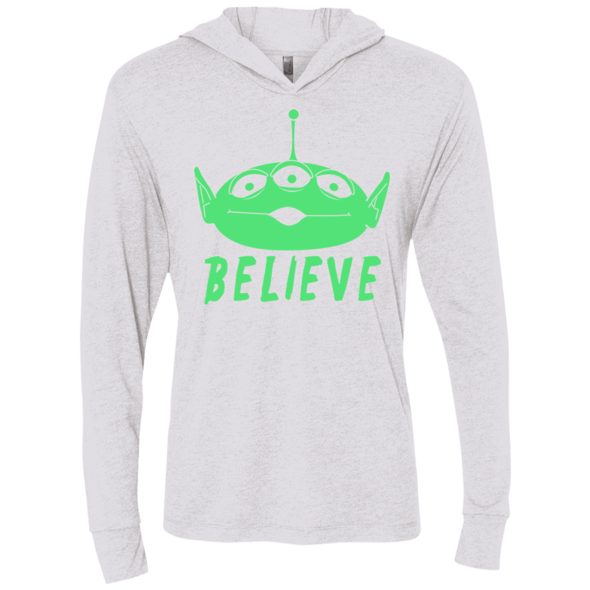 T-Shirts Heather White / X-Small Believe Triblend Long Sleeve Hoodie Tee