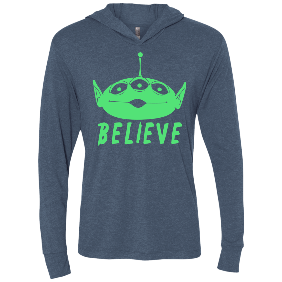 T-Shirts Indigo / X-Small Believe Triblend Long Sleeve Hoodie Tee
