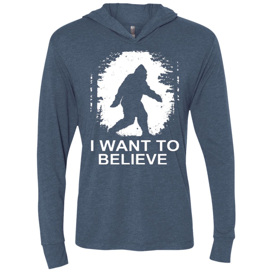 T-Shirts Indigo / X-Small Believe Triblend Long Sleeve Hoodie Tee