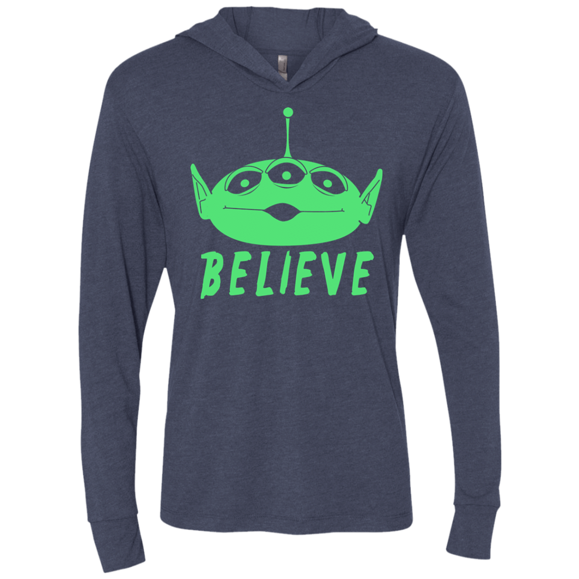 T-Shirts Vintage Navy / X-Small Believe Triblend Long Sleeve Hoodie Tee