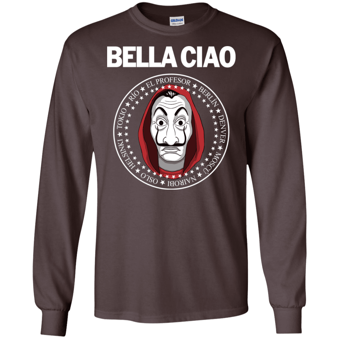 T-Shirts Dark Chocolate / S Bella Ciao Men's Long Sleeve T-Shirt