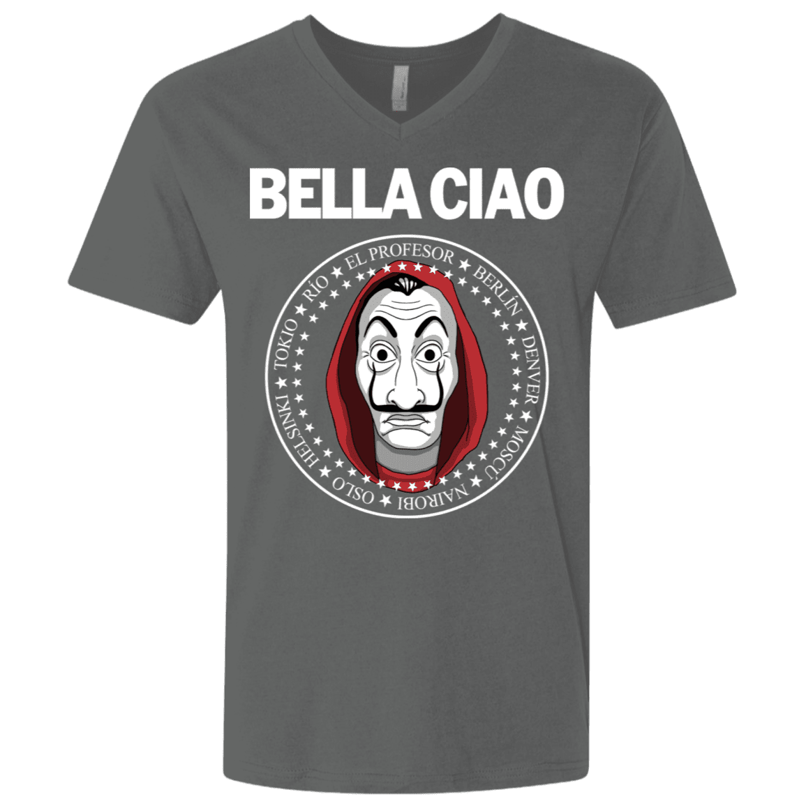 T-Shirts Heavy Metal / X-Small Bella Ciao Men's Premium V-Neck