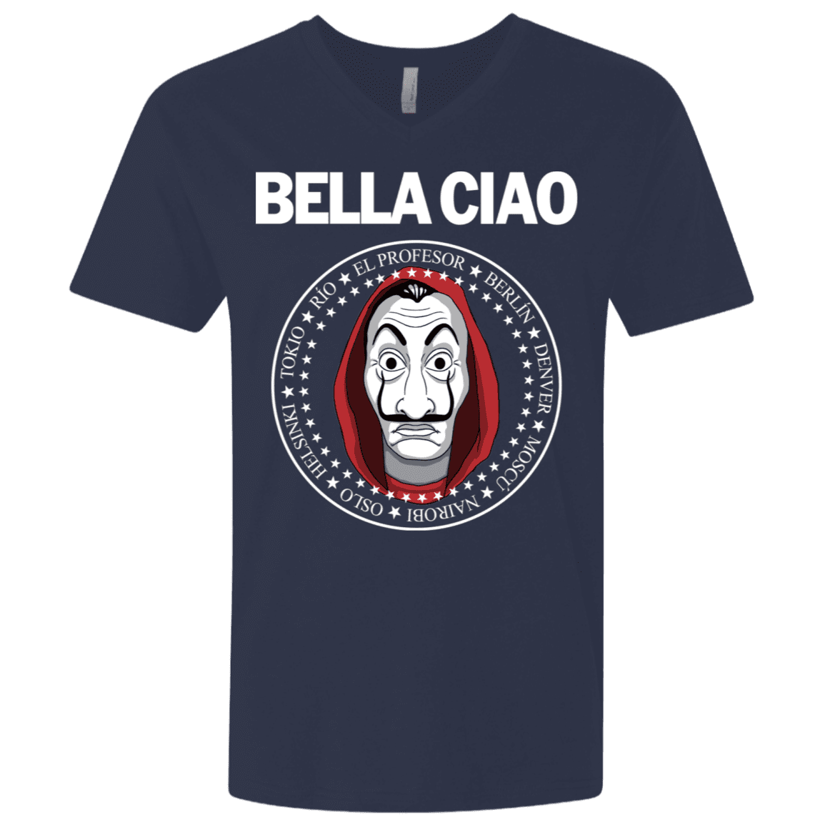 T-Shirts Midnight Navy / X-Small Bella Ciao Men's Premium V-Neck