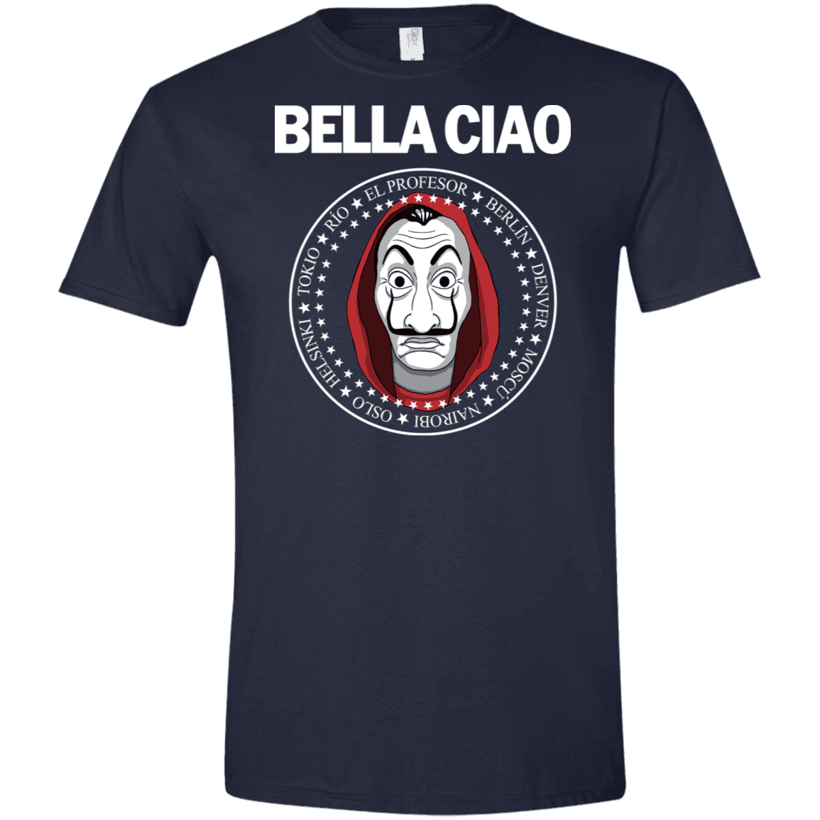 T-Shirts Navy / X-Small Bella Ciao Men's Semi-Fitted Softstyle