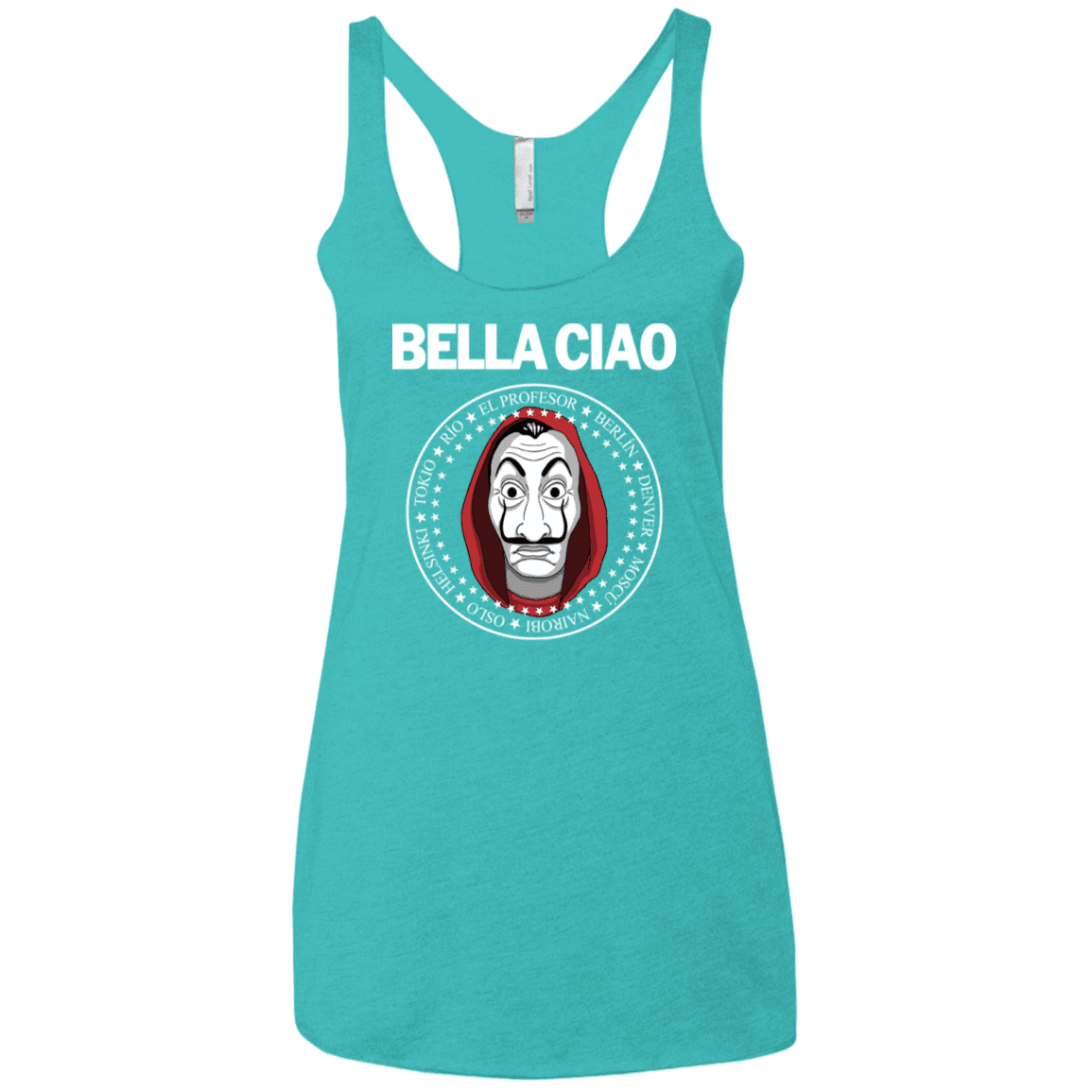 T-Shirts Tahiti Blue / X-Small Bella Ciao Women's Triblend Racerback Tank