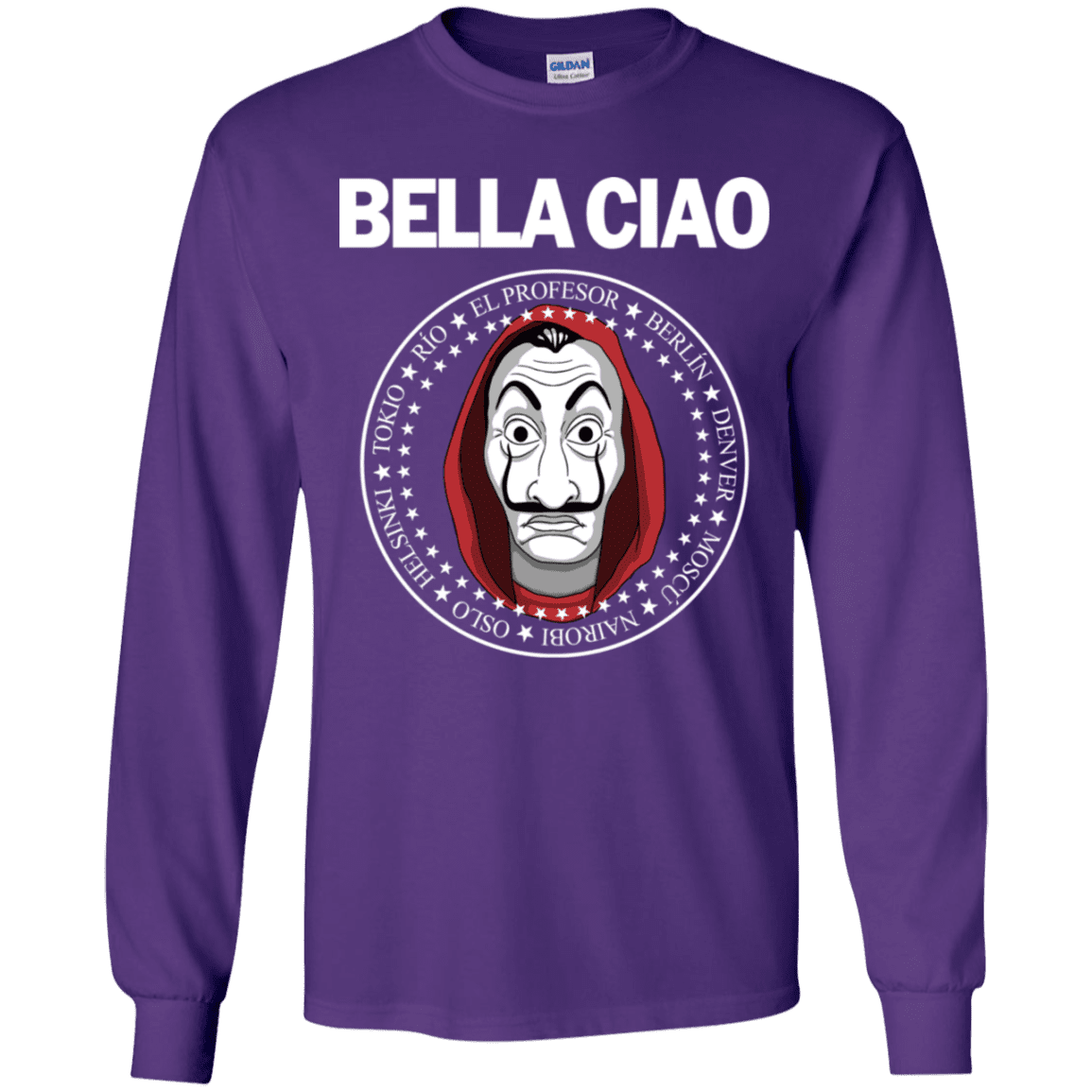 T-Shirts Purple / YS Bella Ciao Youth Long Sleeve T-Shirt
