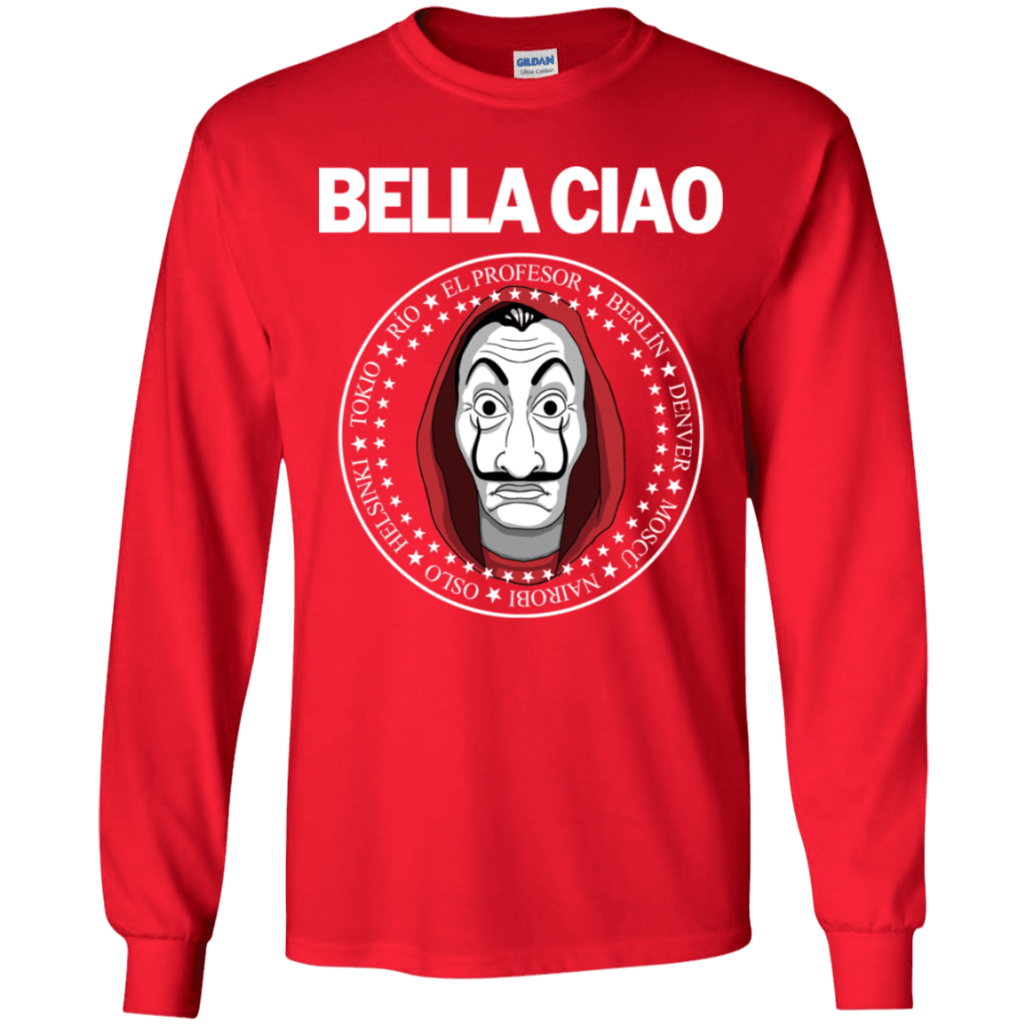 T-Shirts Red / YS Bella Ciao Youth Long Sleeve T-Shirt